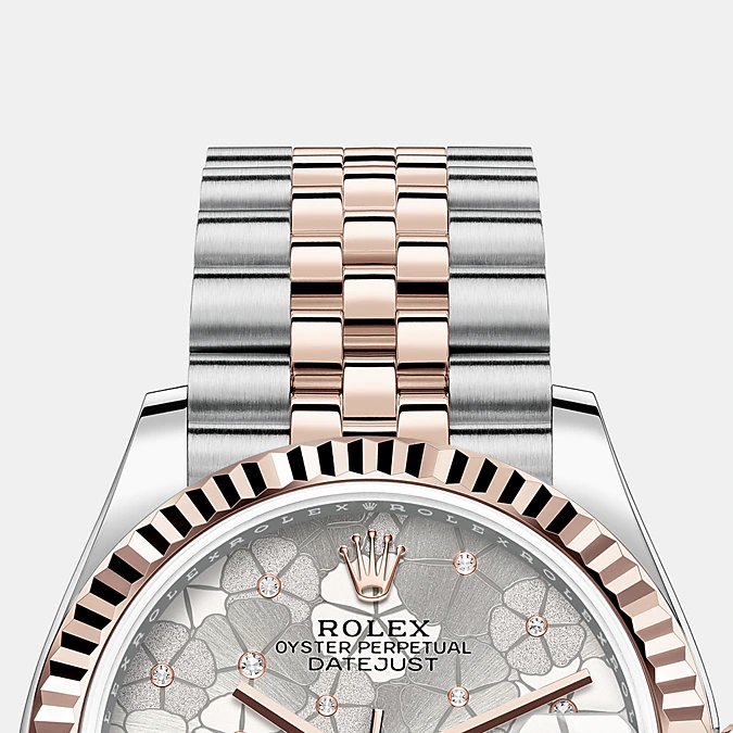 Rolex Datejust 31mm, Oystersteel and 18k Everose Gold and Diamonds, Ref# 278271-0032, Bezel, bracelet