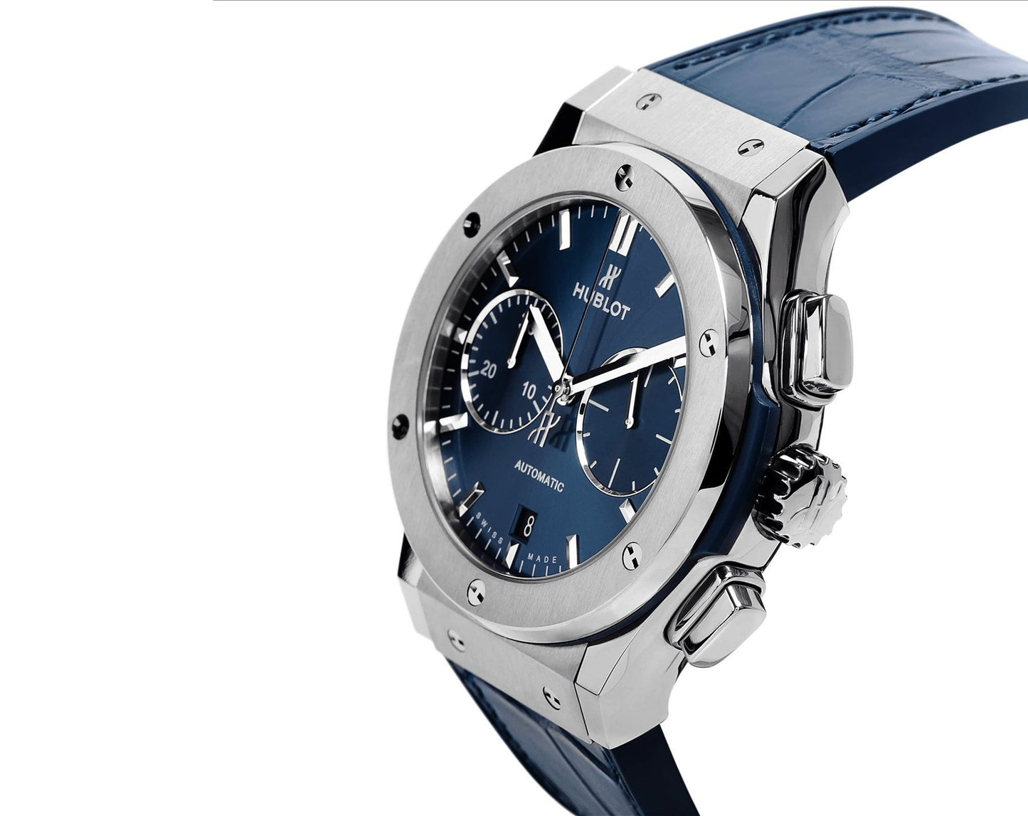 Hublot Classic Fusion Chronograph Titanium Blue 45mm, Ref# 541.NX.7170.LR, Right