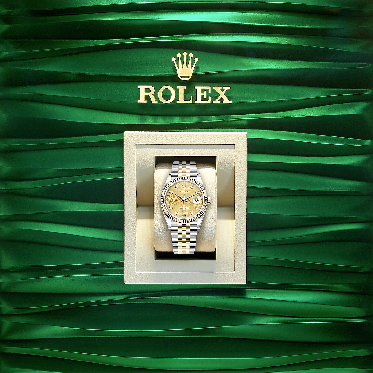 Rolex Datejust 36, 18k Yellow Gold and Stainless Steel, 36mm, Ref# 126233-0033, Watch in box