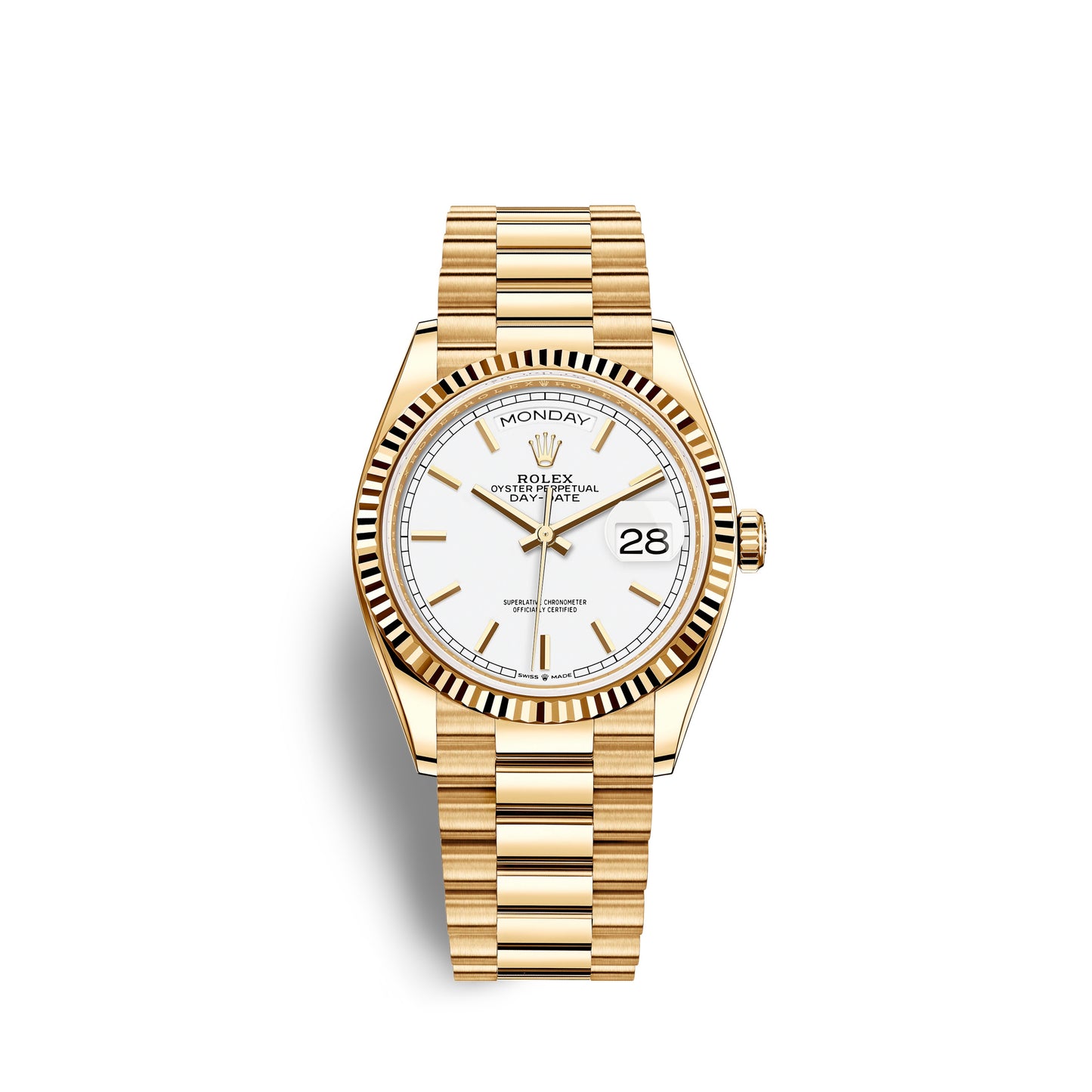 Rolex day date 36mm outlet yellow gold diamond bezel