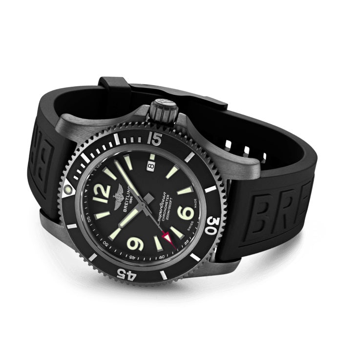 Side Breitling Superocean Automatic 48 Black Steel DLC-Coated Stainless Steel Ref# M17368B71B1S1