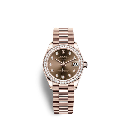 Rolex Datejust 31, 18kt Everose Gold, Ref# 278285RBR-0006