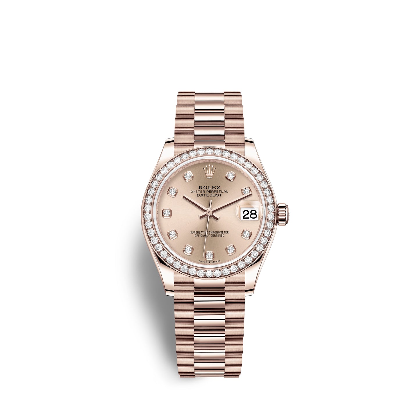 Rolex Datejust 31, 18kt Everose Gold, Ref# 278285RBR-0025