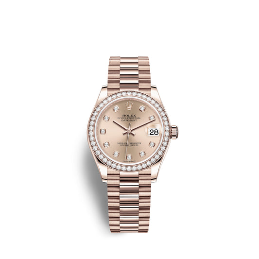 Rolex Datejust 31, 18kt Everose Gold, Ref# 278285RBR-0025