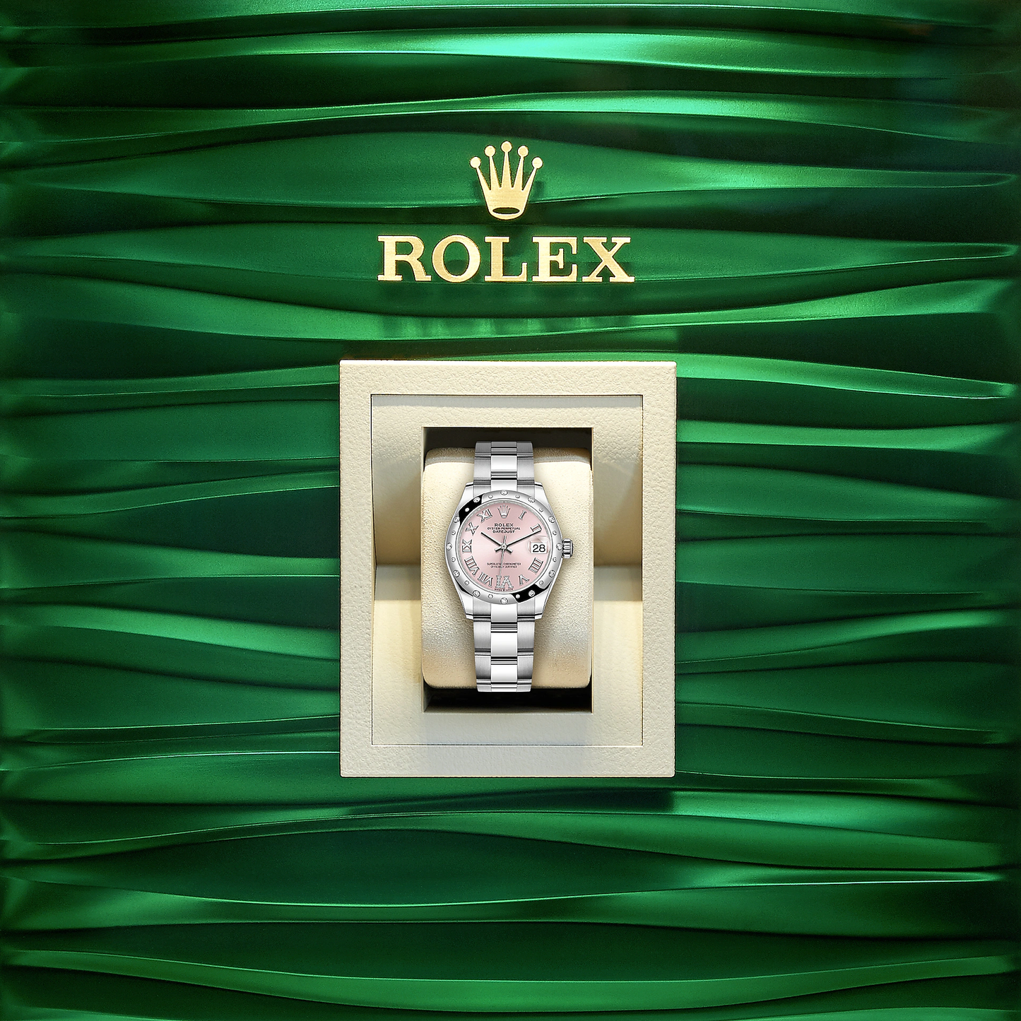 Rolex Datejust 31, Oystersteel, 18kt White Gold and diamonds, Ref# 278344RBR-0025, Watch in box