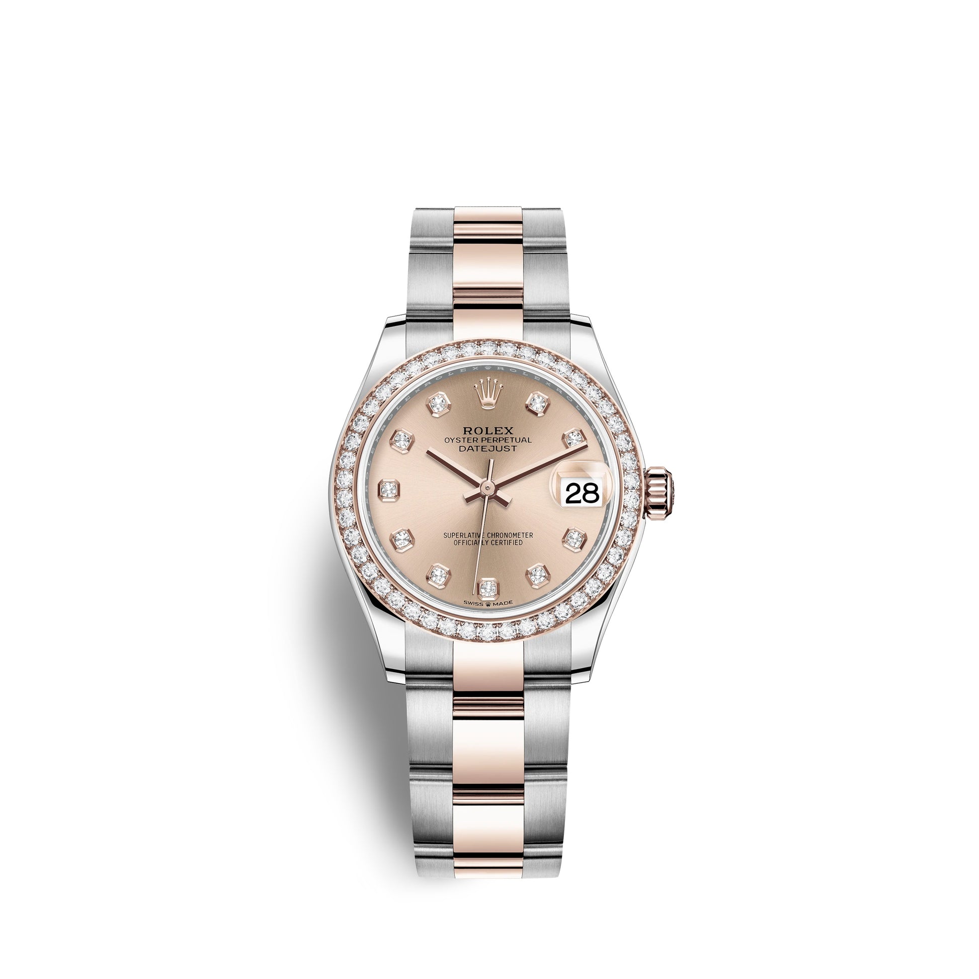 Rolex Datejust 31, Oystersteel, 18kt Everose Gold and diamonds, Ref# 278381RBR-0023