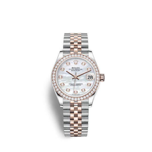 Rolex Datejust 31, Oystersteel, 18kt Everose Gold and diamonds, Ref# 278381RBR-0026