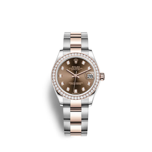 Rolex Datejust 31, Oystersteel, 18kt Everose Gold and diamonds, Ref# 278381RBR-0027