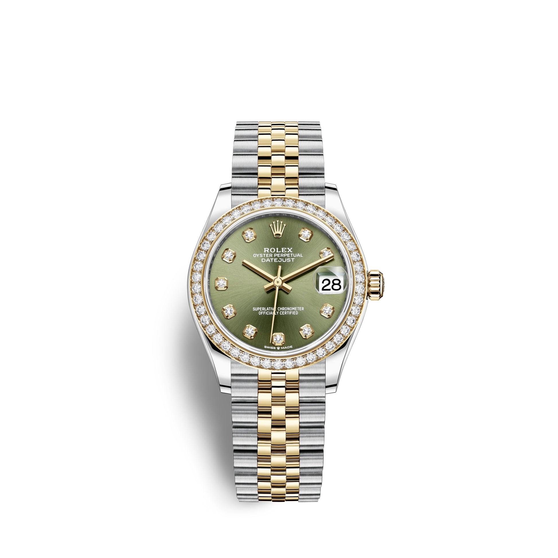 Rolex Lady-Datejust 31 Yellow Gold/Steel Olive Green Diamond Dial