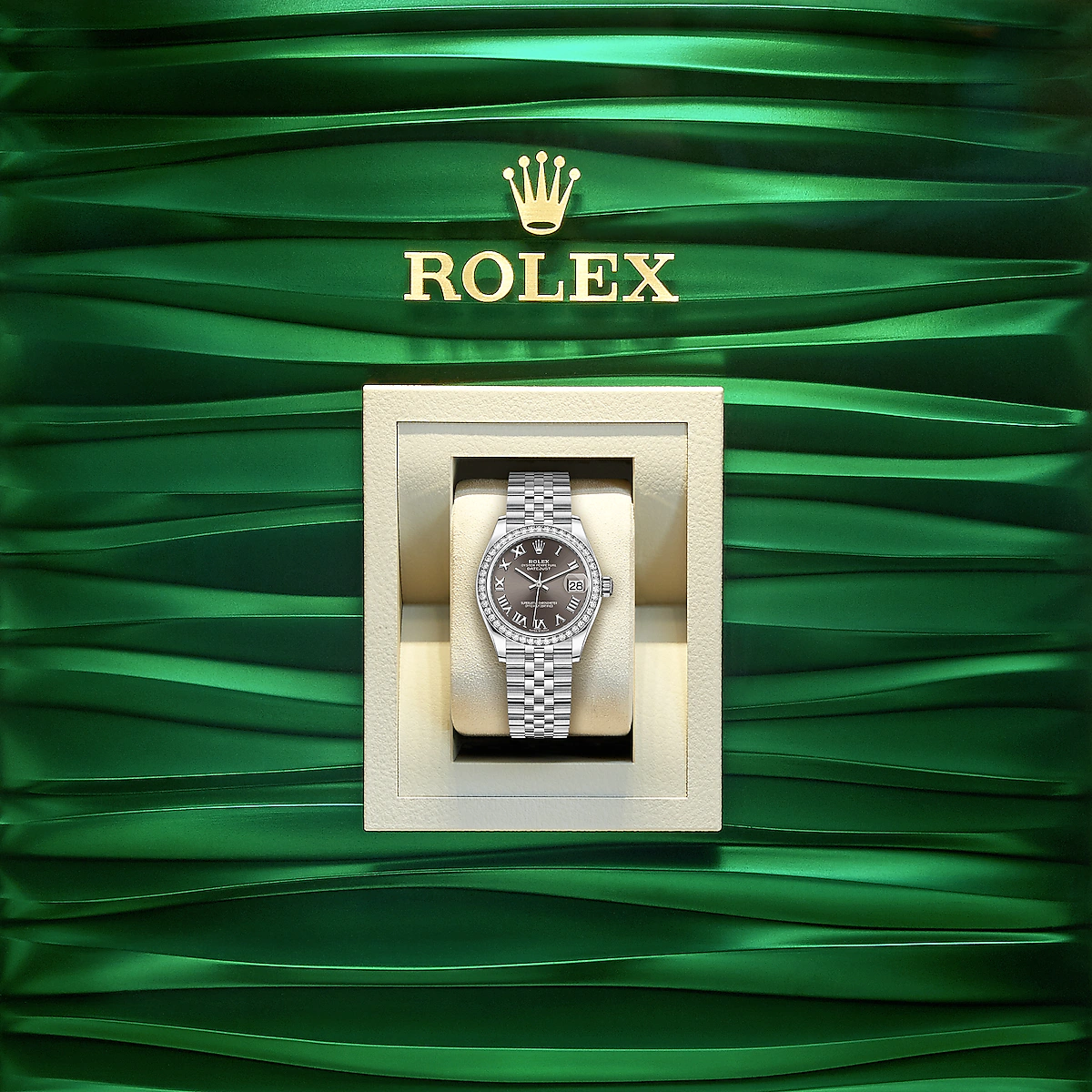 Rolex Datejust 31, Oystersteel, 18kt White Gold and diamonds, Ref# 278384RBR-0026, Watch in box