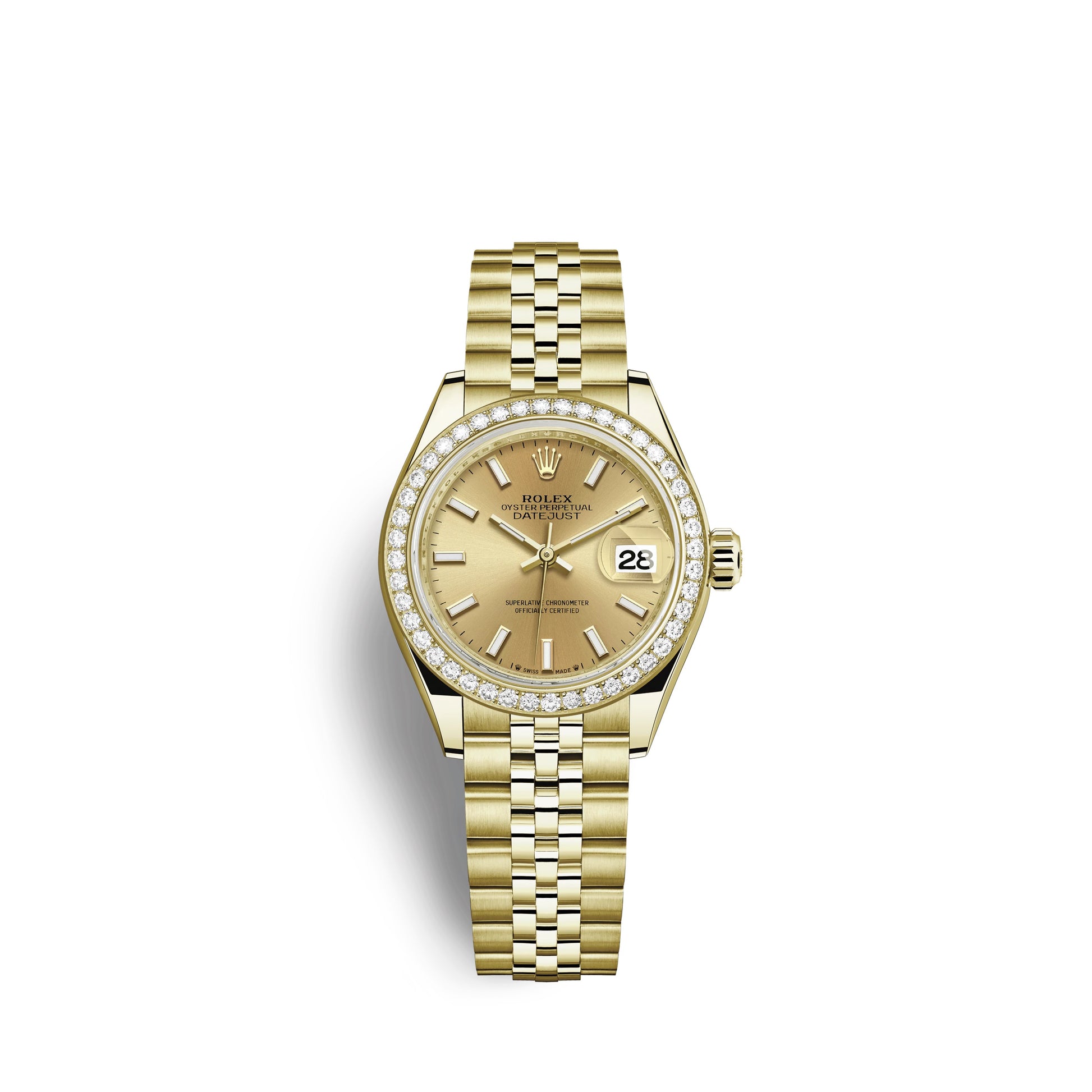 Rolex Lady-Datejust 28, 18kt Yellow Gold and diamonds, Ref# 279138RBR-0013