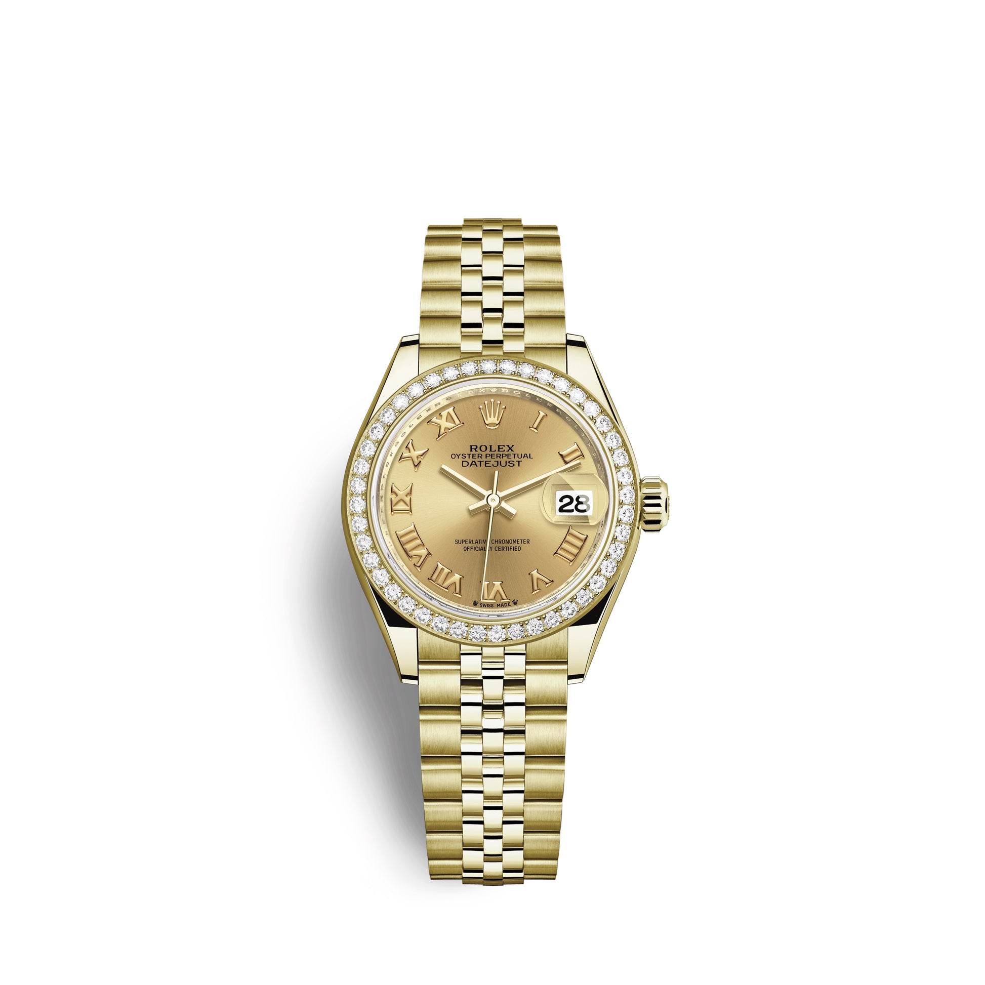 Rolex Lady Datejust 28 18kt Yellow Gold and diamonds Ref 279138RBR Affordable Swiss Watches Inc