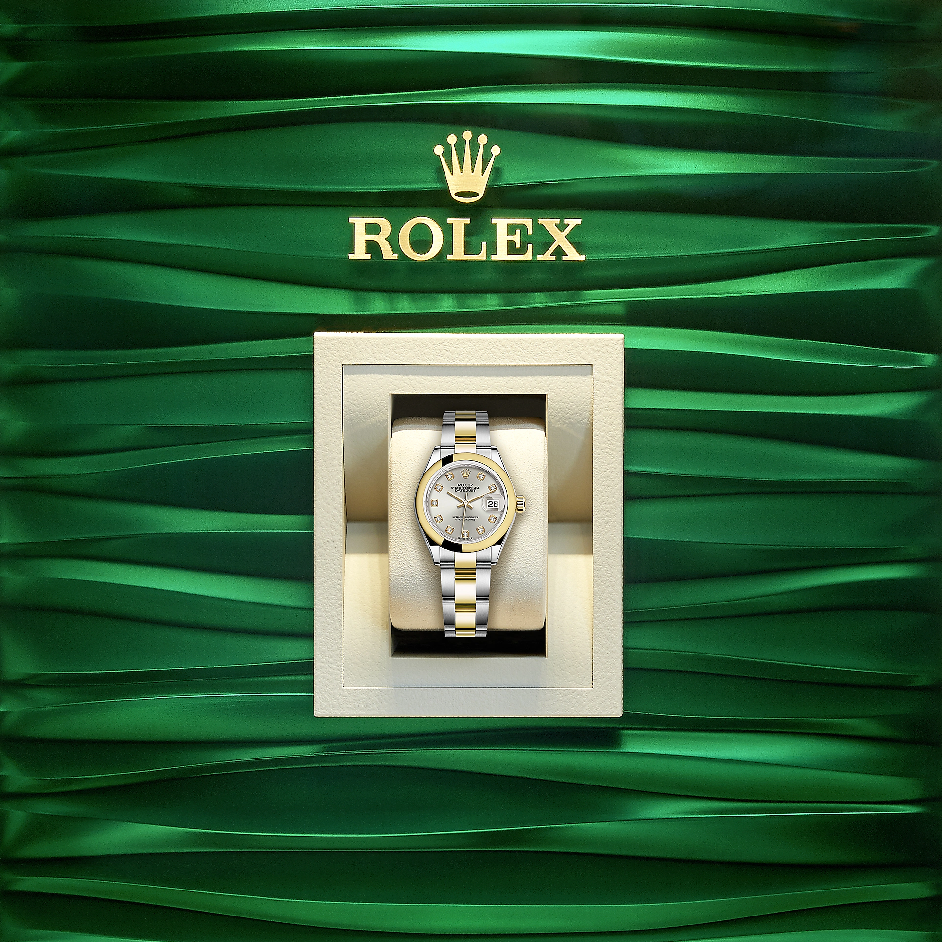 Rolex Lady-Datejust 28, Oystersteel and 18k Yellow Gold, Ref# 279163-0008, Watch in box