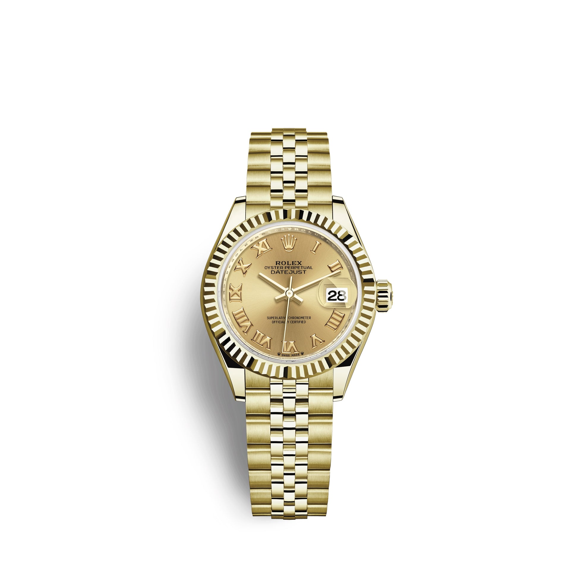 Rolex Lady-Datejust 28, 18k Yellow Gold, Ref# 279178-0023