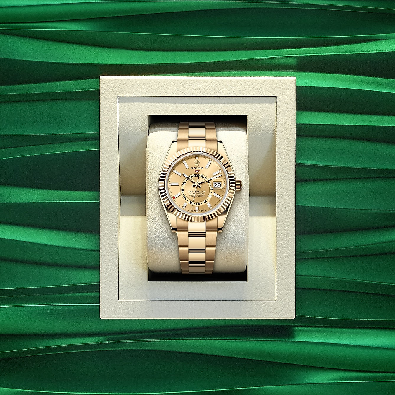 Rolex sky dweller 18k yellow gold hot sale