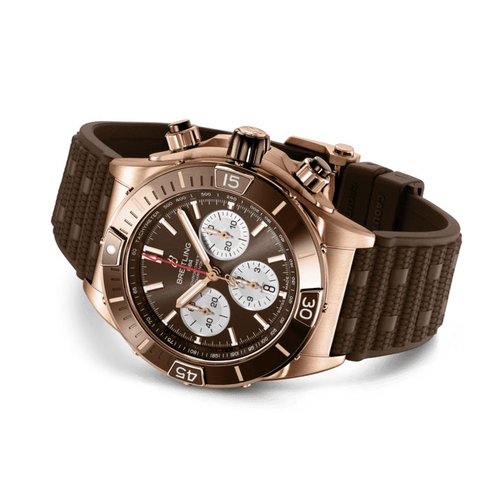 Side Breitling Super Chronomat B01 44 18k Red Gold Ref# RB0136E31Q1S1