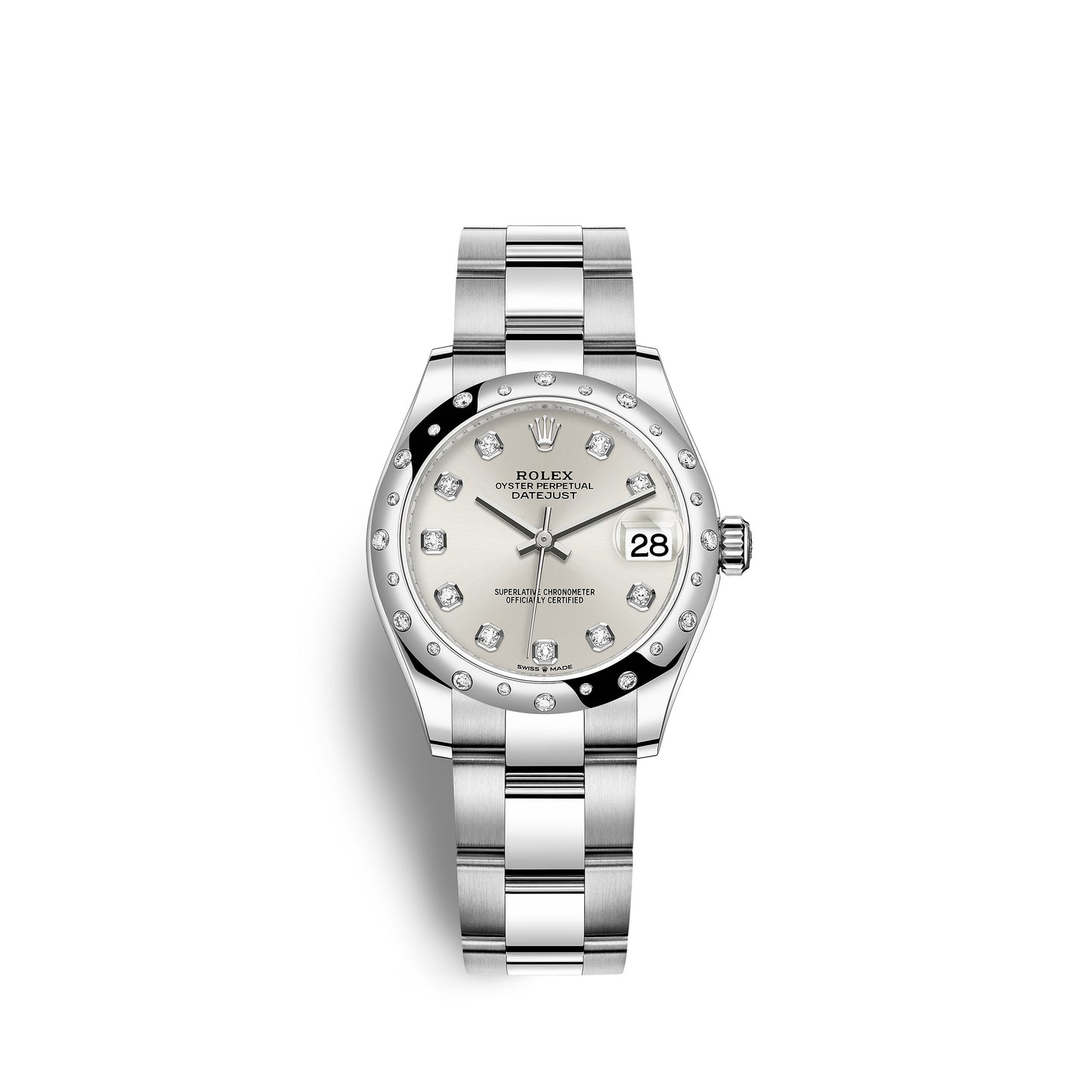 Rolex Datejust 31, Oystersteel, 18kt White Gold and diamonds, Ref# 278344RBR-0031