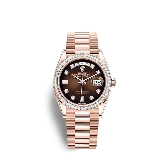 Rolex Day-Date 36 Everose gold Ref# 128345RBR-0040