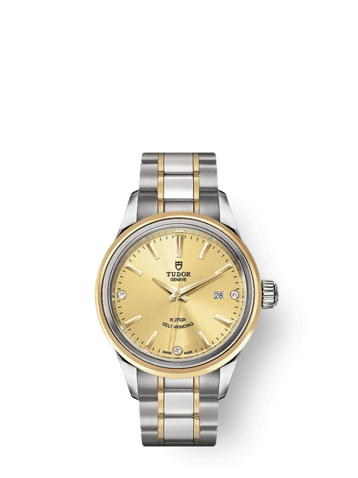 Tudor Style, Stainless Steel and Yellow Gold, 28mm, Ref# M12103-0004