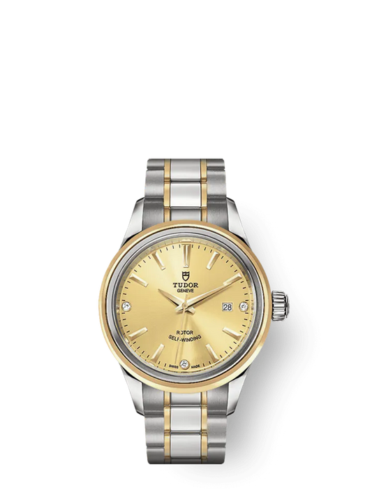 Tudor Style, Stainless Steel and Yellow Gold, 28mm, Ref# M12103-0004