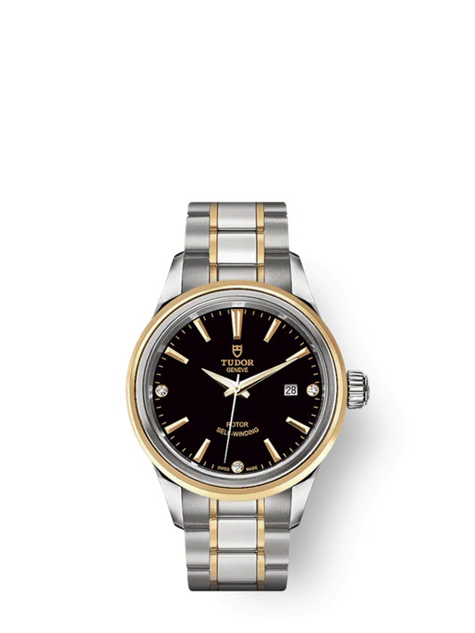 Tudor Style, Stainless Steel and Yellow Gold with Diamond-set, 28mm, Ref# M12103-0006