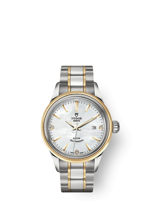 Tudor Style, Stainless Steel and Yellow Gold with Diamond-set, 28mm, Ref# M12103-0017