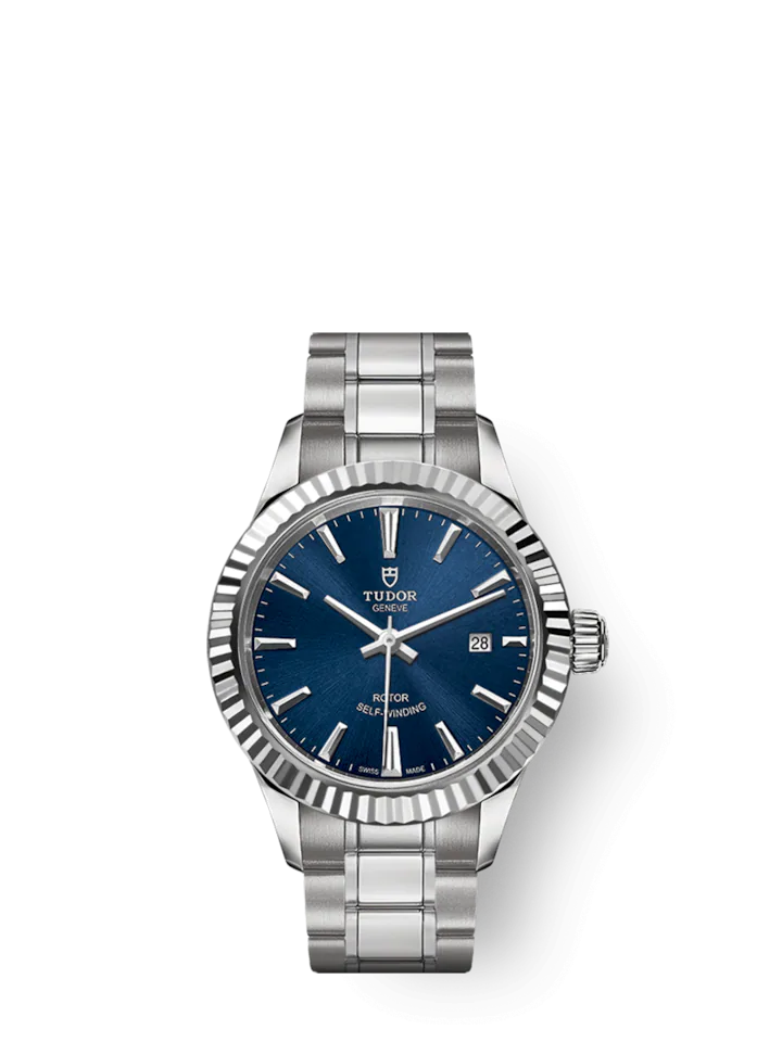 Tudor Style, Stainless Steel and Diamond-set, 28mm, Ref# M12110-0013