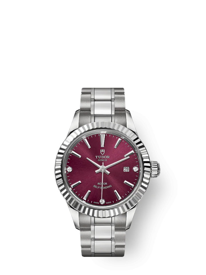 Tudor Style, Stainless Steel and Diamond-set, 28mm, Ref# M12110-0019