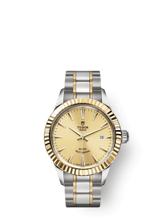 Tudor Style, Stainless Steel and Yellow Gold, 28mm, Ref# M12113-0001