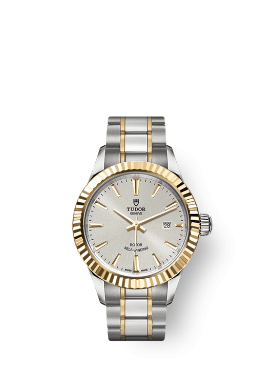 Tudor Style, Stainless Steel and Yellow Gold, 28mm, Ref# M12113-0003