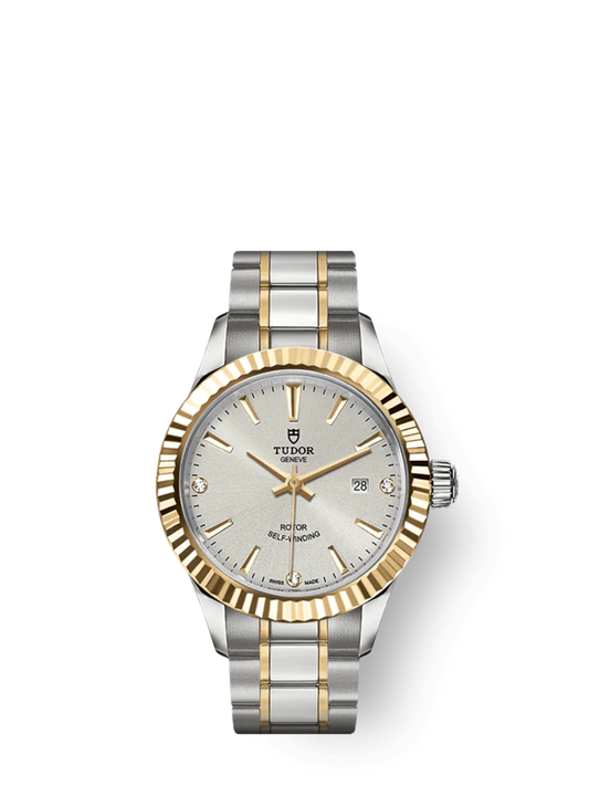 Tudor Style, Stainless Steel and Yellow Gold with Diamond-set, 28mm, Ref# M12113-0009