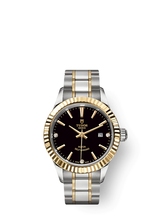 Tudor Style, Stainless Steel and Yellow Gold with Diamond-set, 28mm, Ref# M12113-0011