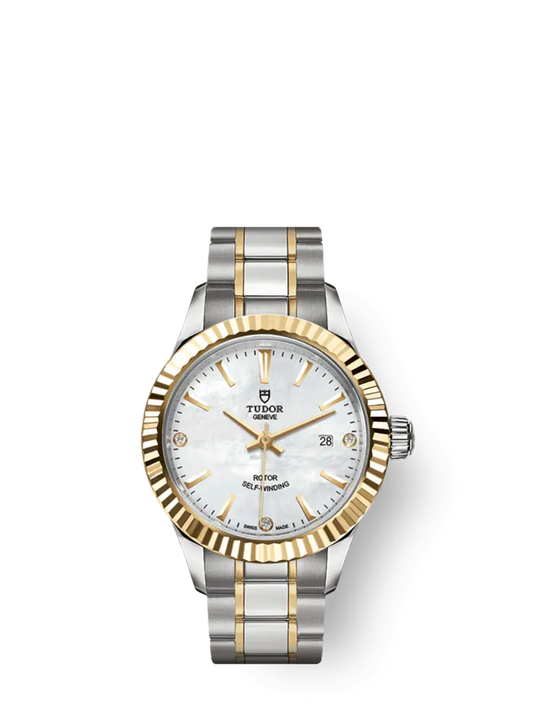 Tudor Style, Stainless Steel and Yellow Gold with Diamond-set, 28mm, Ref# M12113-0017