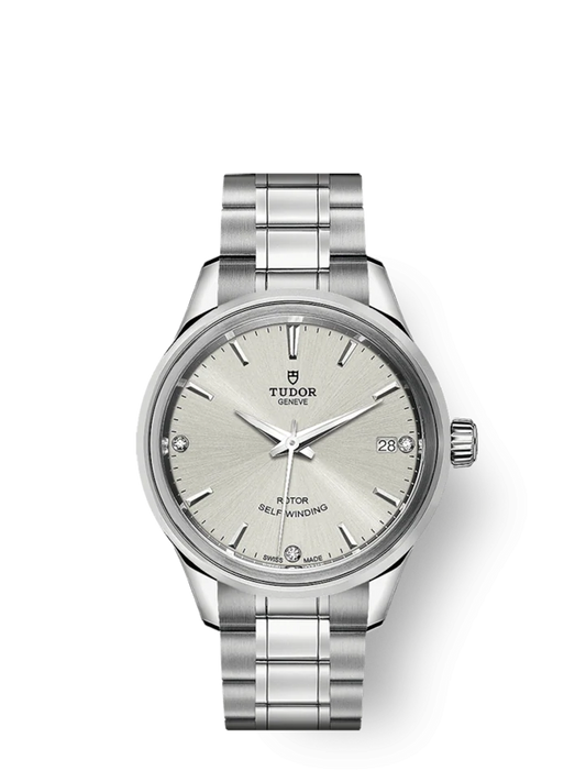 Tudor Style, Stainless Steel and Diamond-set 34mm, Ref# M12300-0003