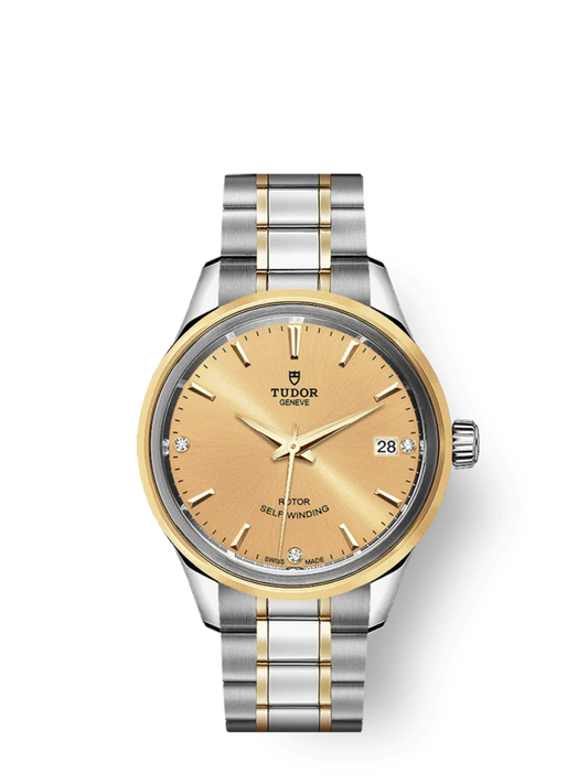 Tudor Style, Stainless Steel and Yellow Gold with Diamond-set 34mm, Ref# M12303-0004