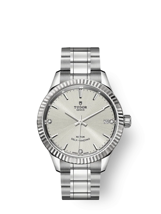 Tudor Style, Stainless Steel and Diamond-set, 34mm, Ref# M12310-0007