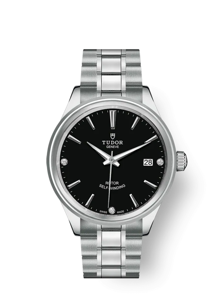 Tudor Style, Stainless Steel and Diamond-set, 38mm, Ref# M12500-0004