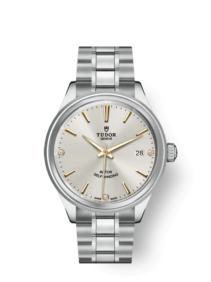 Tudor Style, Stainless Steel and Diamond-set, 38mm, Ref# M12500-0019