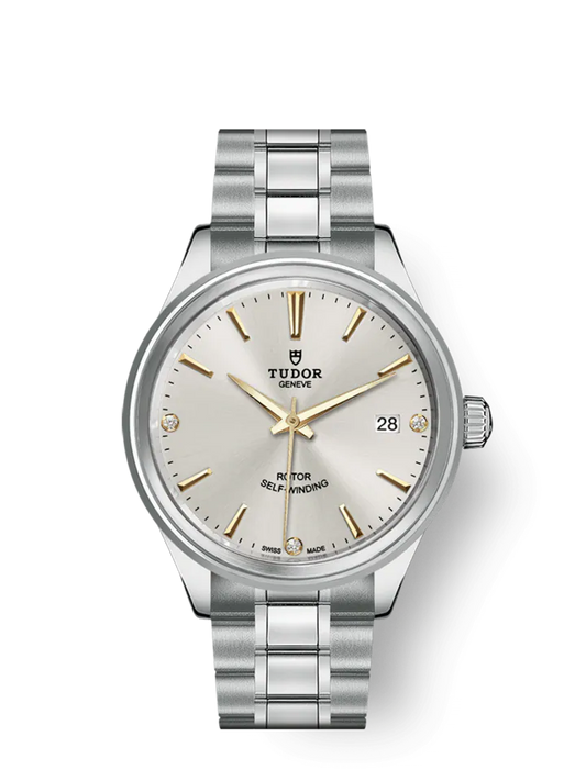 Tudor Style, Stainless Steel and Diamond-set, 38mm, Ref# M12500-0019