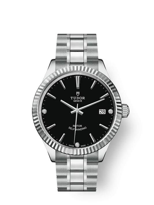 Tudor Style, Stainless Steel and Diamond-set, 38mm, Ref# M12510-0009