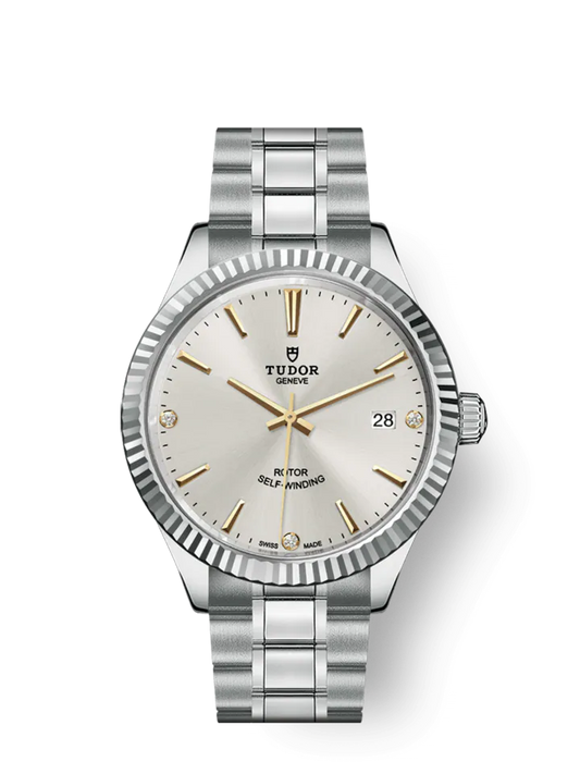 Tudor Style, Stainless Steel and Diamond-set, 38mm, Ref# M12510-0011