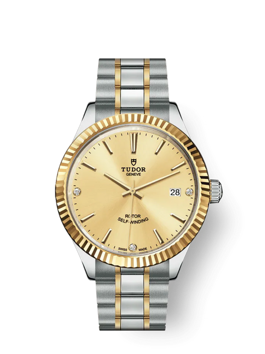 Tudor Style, Stainless Steel and Yellow Gold with Diamond-set, 38mm, Ref# M12513-0007