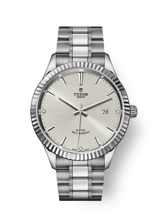 Tudor Style, Stainless Steel and Diamond-set, 41mm, Ref# M12710-0007