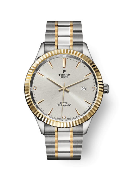 Tudor Style, Stainless Steel and Yellow Gold with Diamond-set, 41mm, Ref# M12713-0009