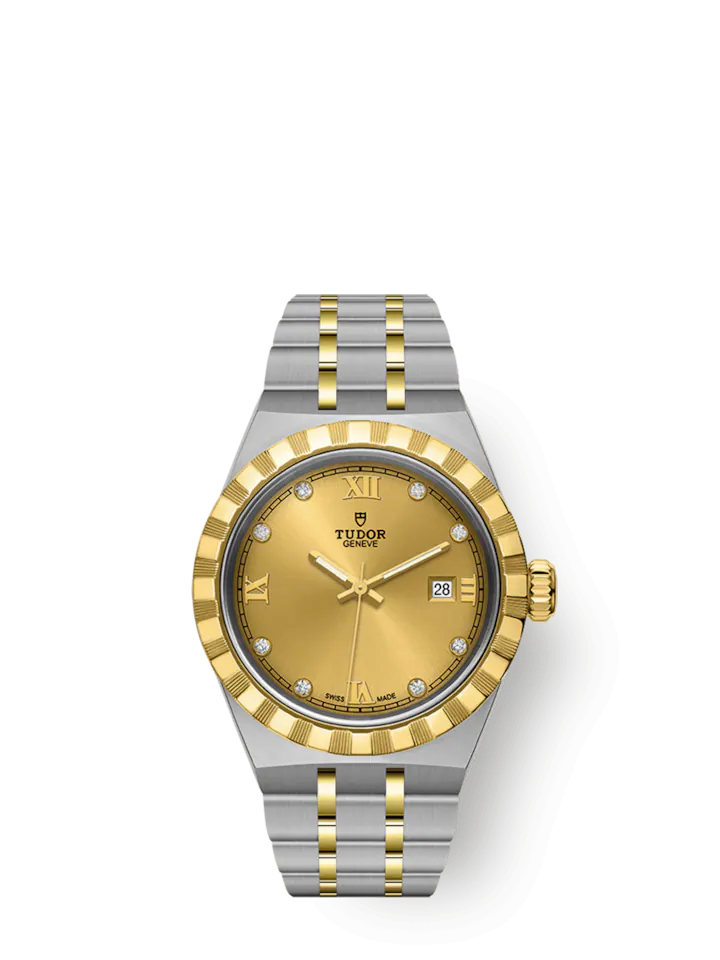 Tudor Royal, Stainless Steel and 18k Yellow Gold with Diamond-set, 28mm, Ref# M28303-0006