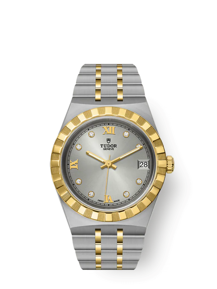 Tudor Royal, Stainless Steel and 18k Yellow Gold with Diamond-set, 34mm, Ref# M28403-0002