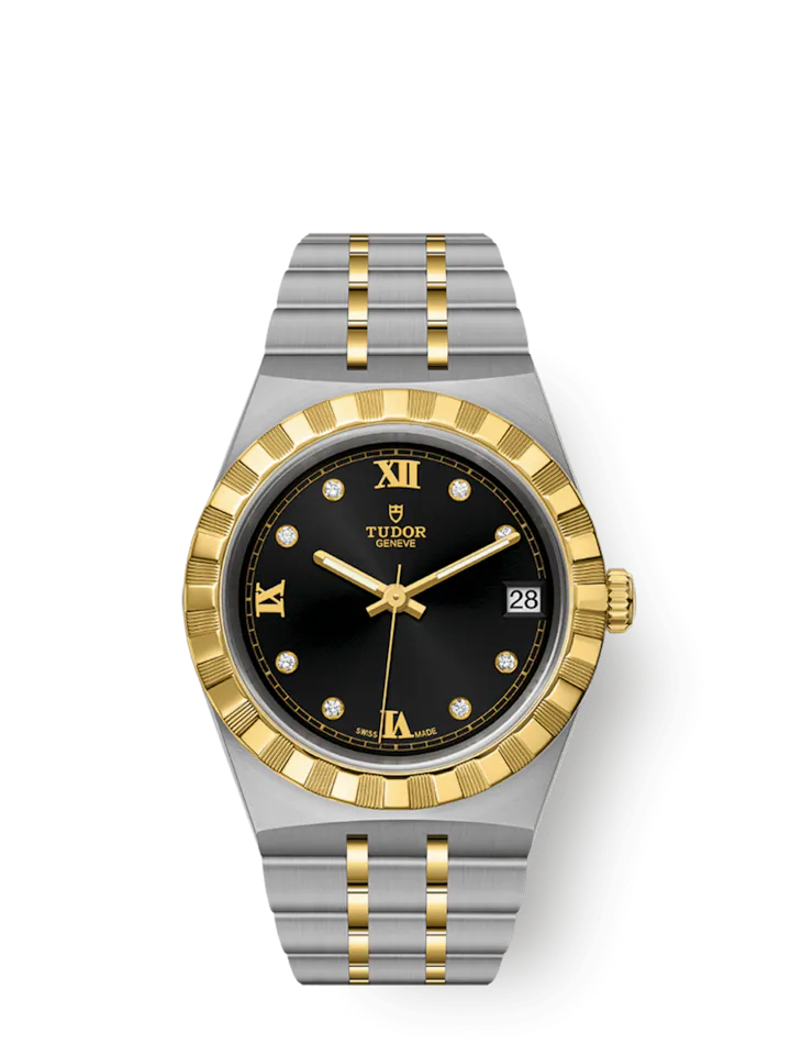 Tudor Royal, Stainless Steel and 18k Yellow Gold with Diamond-set, 34mm, Ref# M28403-0005