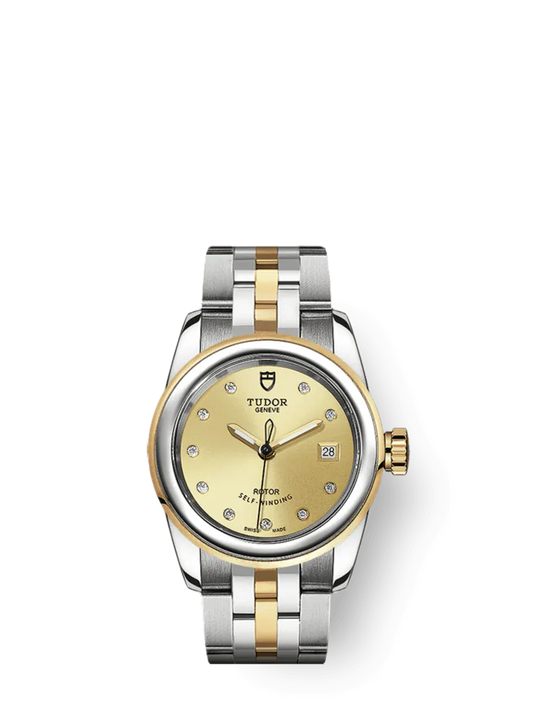 Tudor Glamour Date, Stainless Steel and 18k Yellow Gold with Diamond-set, 26mm, Ref# M51003-0003