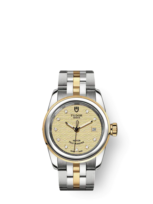 Tudor Glamour Date, Stainless Steel and 18k Yellow Gold with Diamond-set, 26mm, Ref# M51003-0005