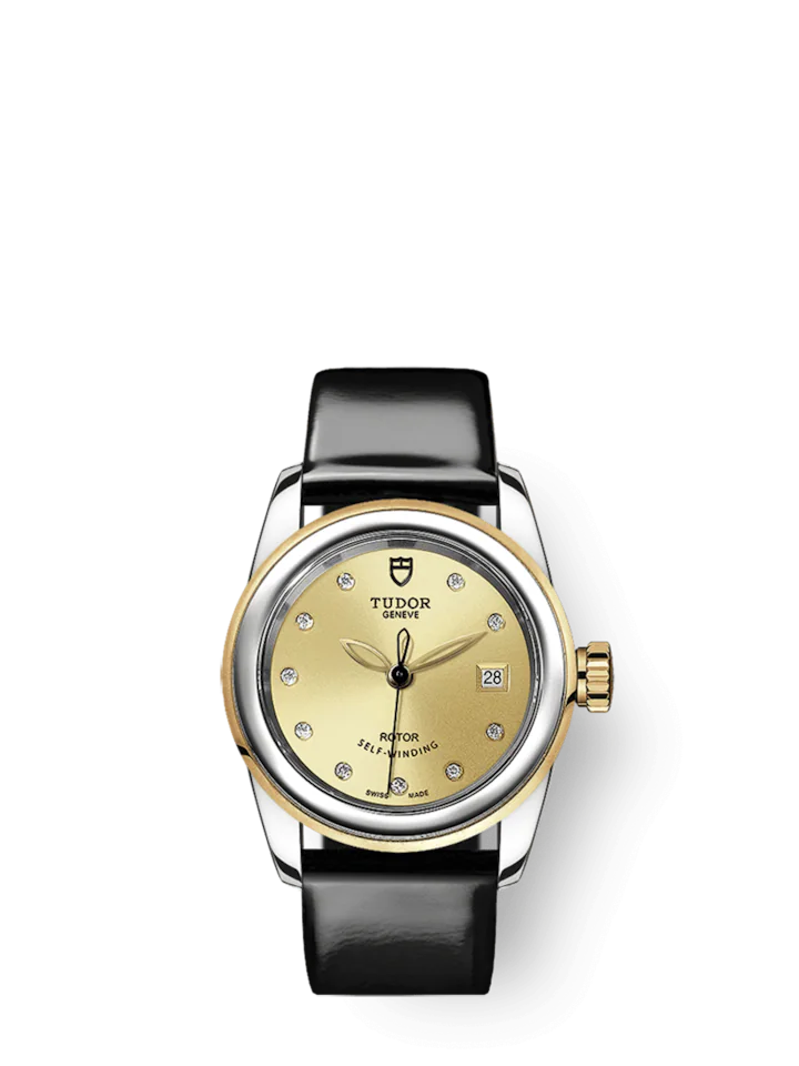 Tudor Glamour Date, Stainless Steel and 18k Yellow Gold with Diamond-set, 26mm, Ref# M51003-0019